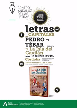 Imagen promocional de la presentación del nuevo libro de Pedro Tébar.
