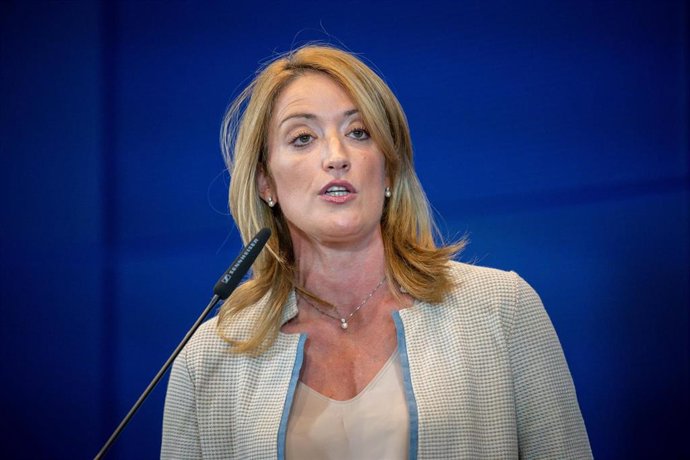 Archivo - La presidenta del Parlamento Europeo, Roberta Metsola