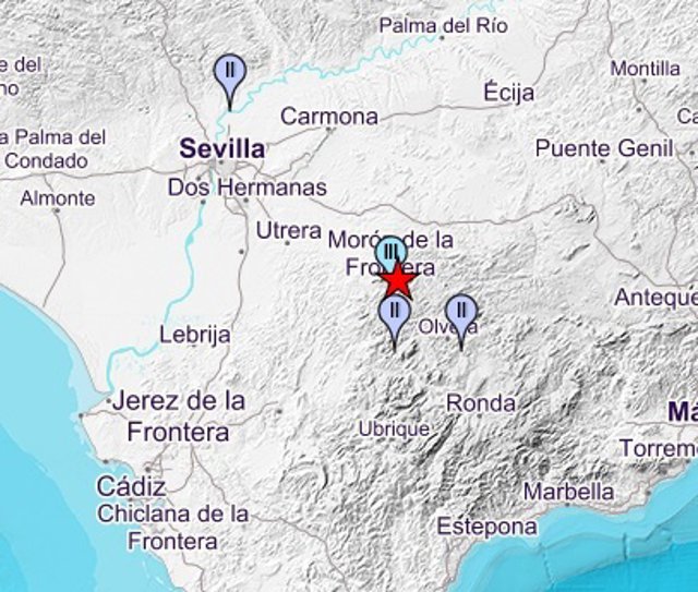 Registrado un terremoto de 3,5 grados con epicentro en Morón sentido en varios municipios de Sevilla