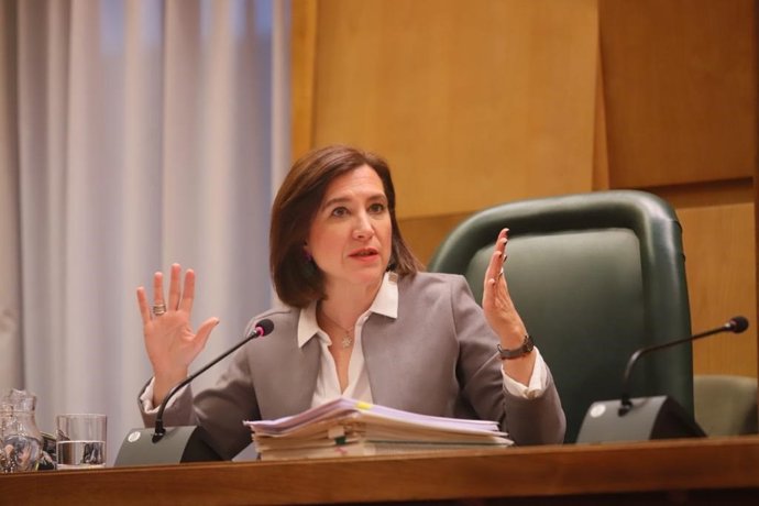 La vicealcaldesa y consejera de Cultura y Proyección Exterior del Ayuntamiento de Zaragoza, Sara Fernández, comparece para dar a conocer el presupuesto de su área para 2023.