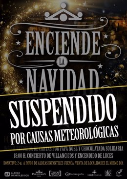 Cartel de suspensión.