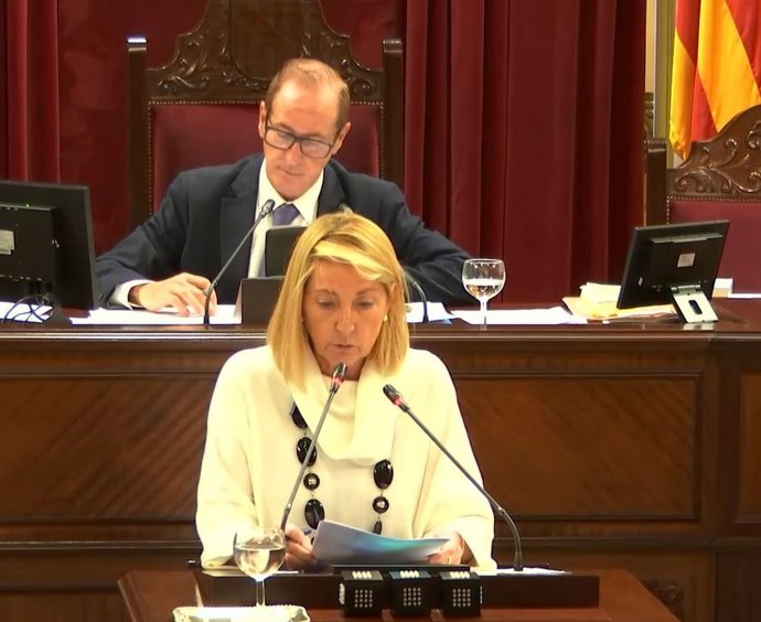 La diputada del PP Isabel Borrás, durante la defensa de la PNL.