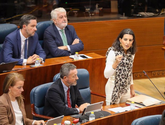 Archivo - La portavoz de Vox en la Asamblea de Madrid, Rocío Monasterio, en una sesión plenaria en la Asamblea de Madrid