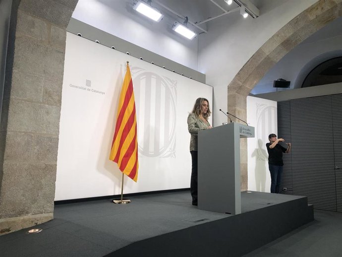 La portavoz del Govern, Patrícia Plaja, en rueda de prensa.