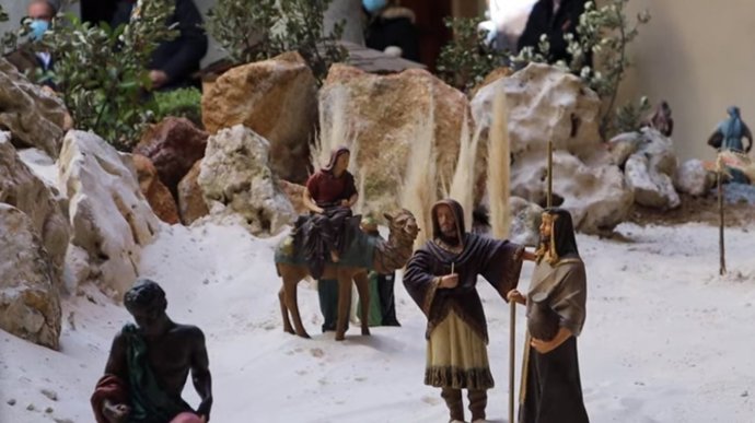 Detalle del belén municipal de Ávila en el Palacio de Superunda.