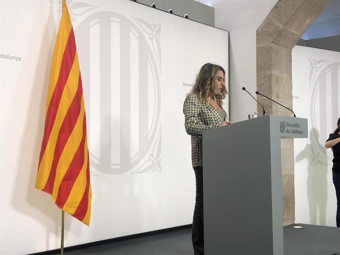 La portavoz del Govern, Patrícia Plaja, en rueda de prensa.