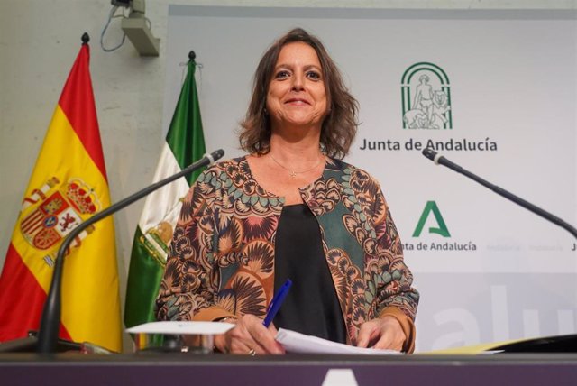 La consejera de Salud y Consumo, Catalina García, esta martes durante la rueda de prensa posterior al Consejo de Gobierno.