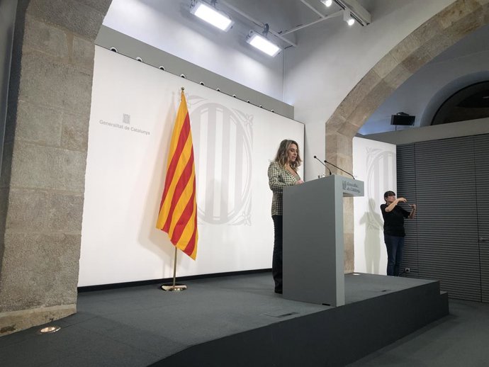 La portavoz del Govern, Patrícia Plaja, en rueda de prensa.