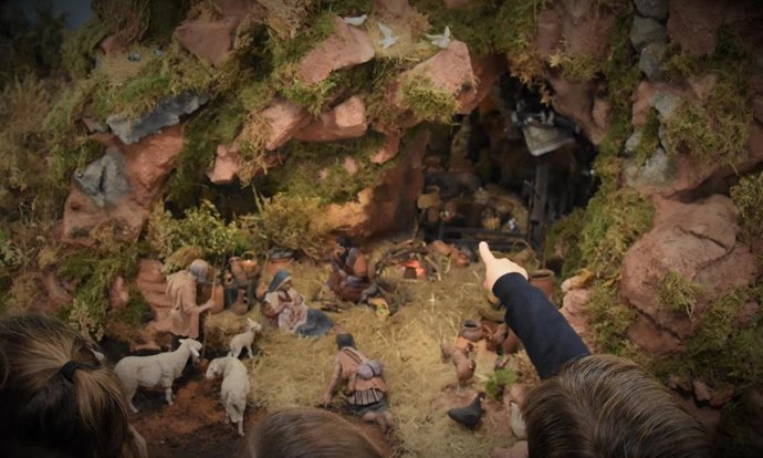 Un detalle del Nacimiento de la Alegría instalado en la Fundación Caja Rural del Sur.