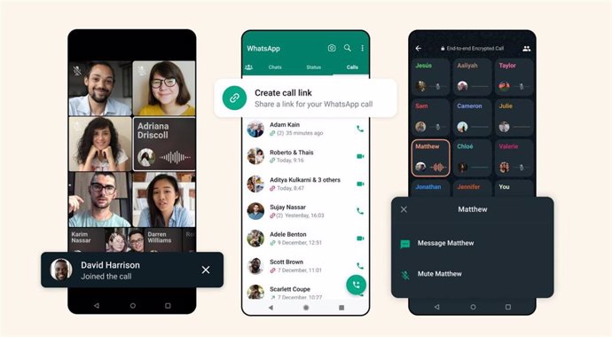 Captura interfaz de las nuevas funcionalidades de WhatsApp