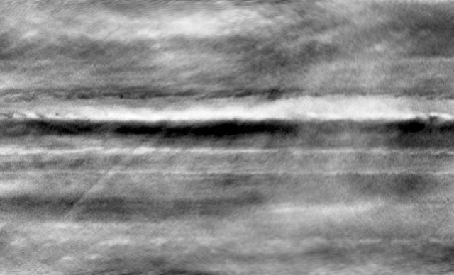 Detalle de una imagen VLA de Júpiter realizada junto con las observaciones de la nave espacial Juno en órbita alrededor de ese planeta.