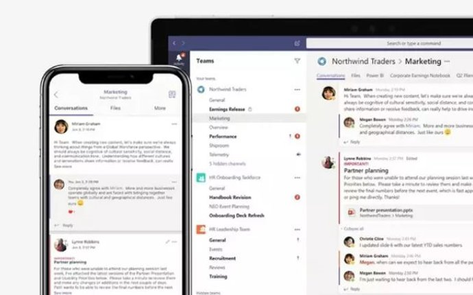 Interfaz de Microsoft Teams