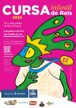 Cartel de la carrera infantil de Reyes 2023.