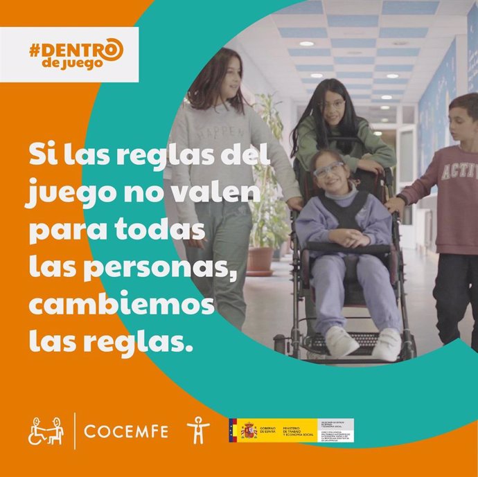 Cartel de la campaña 'Dentro de juego' de COCEMFE.