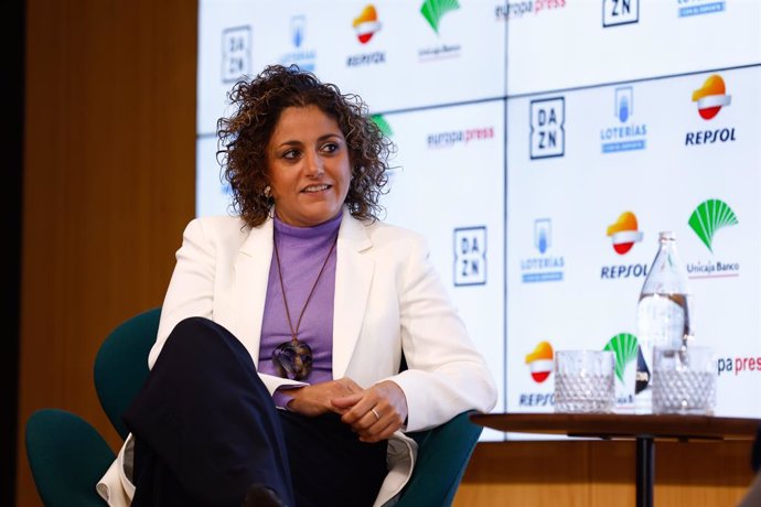 Beatriz Alvarez Mesa, President of the spanish women league Liga F, attends during the Desayunos Europa Press celebrated at Auditorio Meeting Place Castellana 81 on december 15, 2022, in Madrid, Spain.