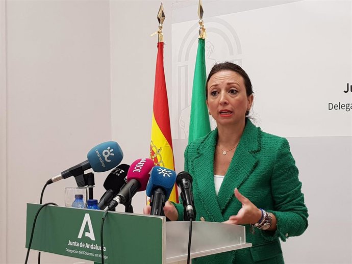 Archivo - La delegada del Gobierno andaluz en Málaga, Patricia Navarro, durante una rueda de prensa, en una imagen de archivo