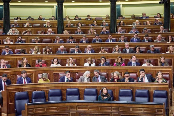 Vista general de una sesión plenaria, en el Congreso de los Diputados.