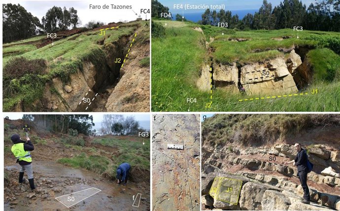 Imágenes de la investigación en el argayo de Tazones