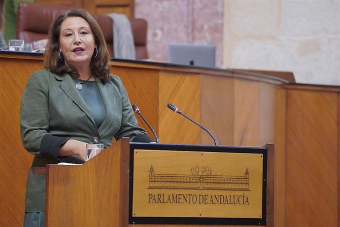 Archivo - La Consejera de Agricultura, Ganadería, Pesca, Desarrollo rural y Agua Carmen Crespo en el Parlamento, en una imagen de archivo.