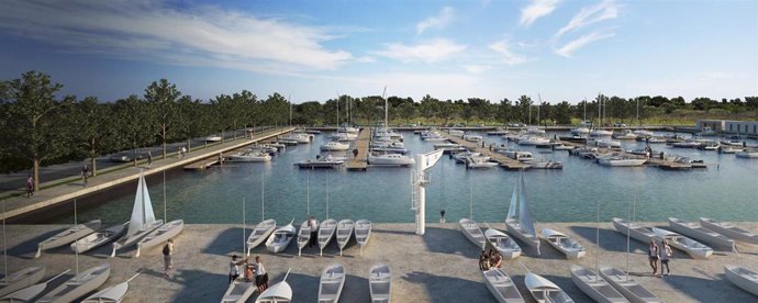 Imagen virtual del futuro puerto fluvial de Deltebre (Tarragona)