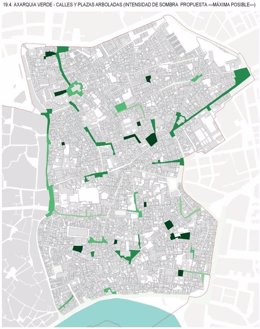 Mapa del proyecto 'Axarquía Verde' de Córdoba.