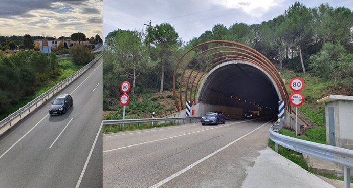 Imatge de diverses carreteres de la província de Girona