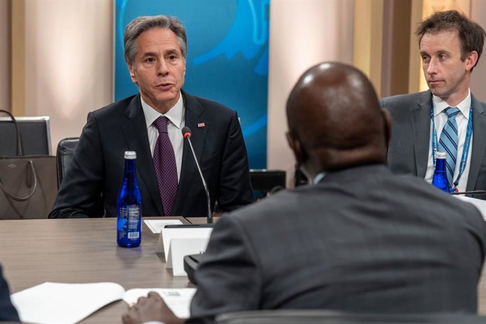 El secretario de Estado de Estados Unidos, Antony Blinken, y el presidente de Kenia, William Ruto