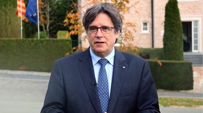 Archivo - El expresidente de la Generalitat Carles Puigdemont, en un vídeo por el quinto aniversario de la DUI.