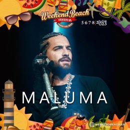 Maluma actuará en el Weekend Beach Festival de Torre del Mar 2023.