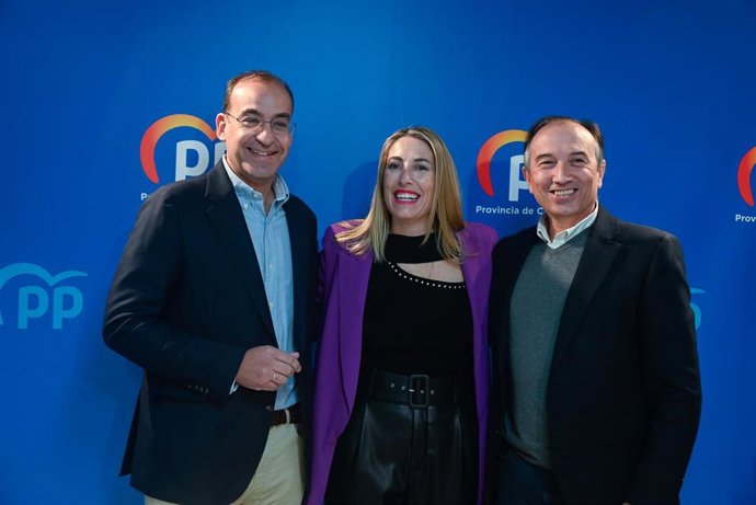 Rafael Mateos, María Guardiola y Laureano León, dirigentes del PP