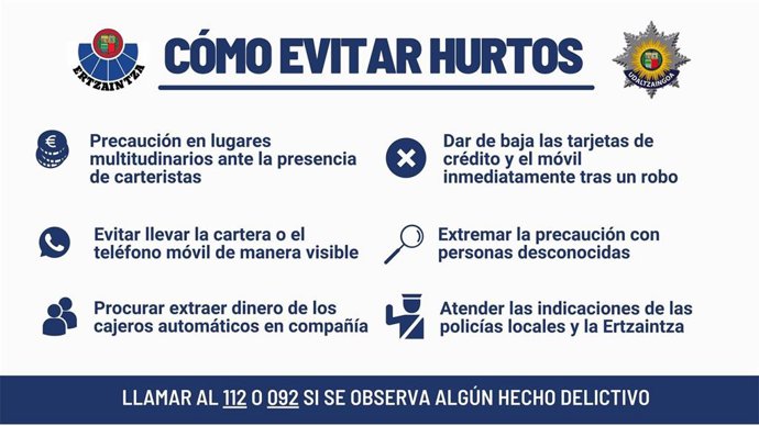 Policía Municipal de Bilbao y Ertzaintza reforzarán la vigilancia en zonas comerciales en Navidad y período de rebajas