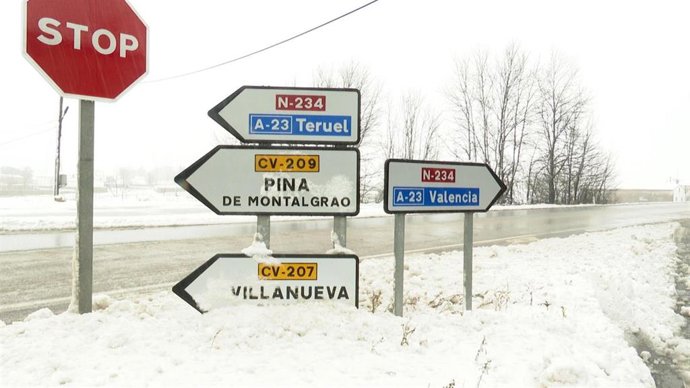 Archivo - El temporal Gloria azotó con intensas nevadas el interior de Castellón.