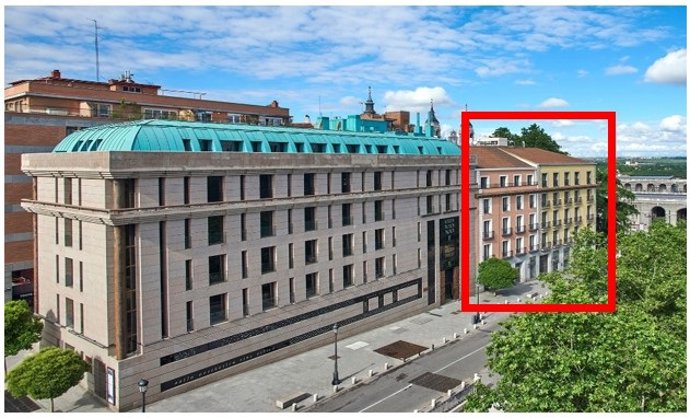 Sede actual de la Escuela y futura ampliación de instalaciones (en rojo)