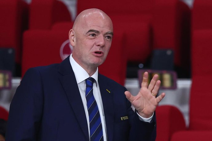 03 December 2022, Qatar, Al Rayyan: FIFA President Gianni Infantino is seen in the stands during the FIFA World Cup Qatar 2022 round of 16 soccer match between the Netherlands and USA at the Khalifa International Stadium. Photo: Tom Weller/dpa