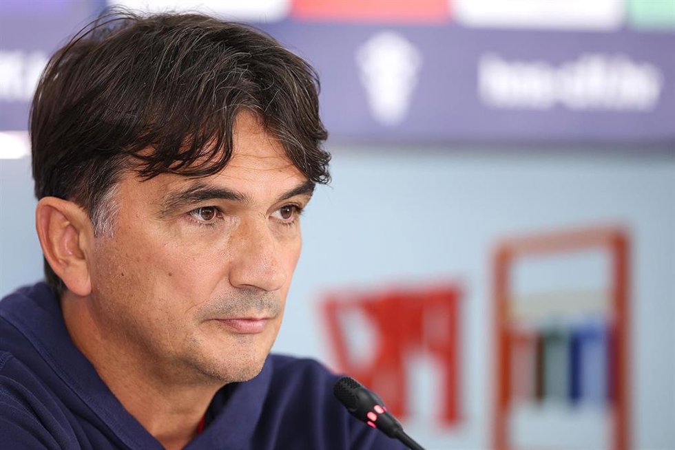 El seleccionador de Croacia, Zlatko Dalic, durante una rueda de prensa en el Mundial de Catar. 