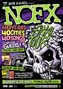 Cartel de los dos conciertos de NOFX en Barcelona