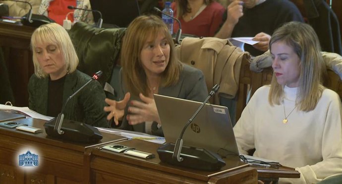 La consejera de Hacienda, Ana Cárcaba, en la comisión  sobre el presupuesto de 2023.