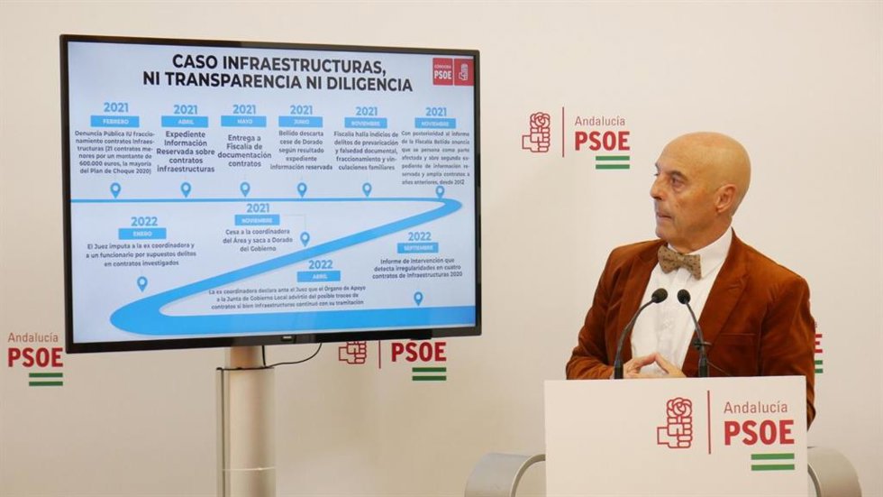 Hurtado (PSOE) observa el cronograma del caso Infraestructuras.
