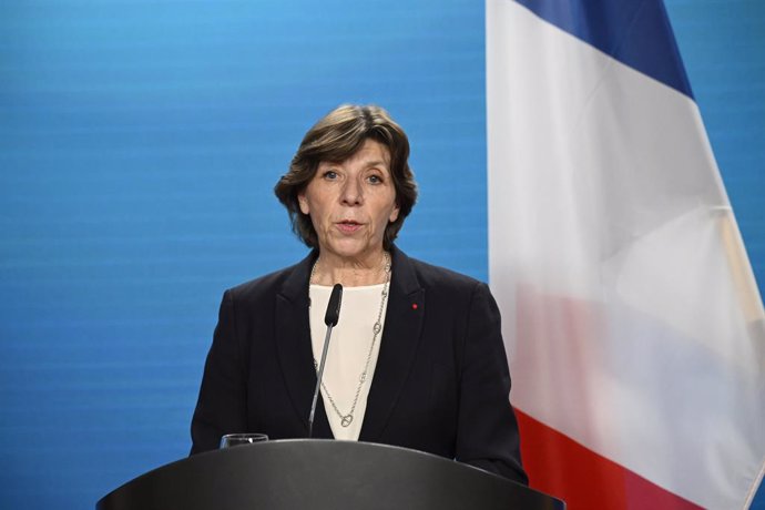 Archivo - FILED - 24 May 2022, Berlin: French Foreign Minister Catherine Colonna attends a joint press conference with German Foreign Minister Annalena Baerbock at the Federal Foreign Office in Berlin. Colonna will travel to Kiev on Monday to underline 