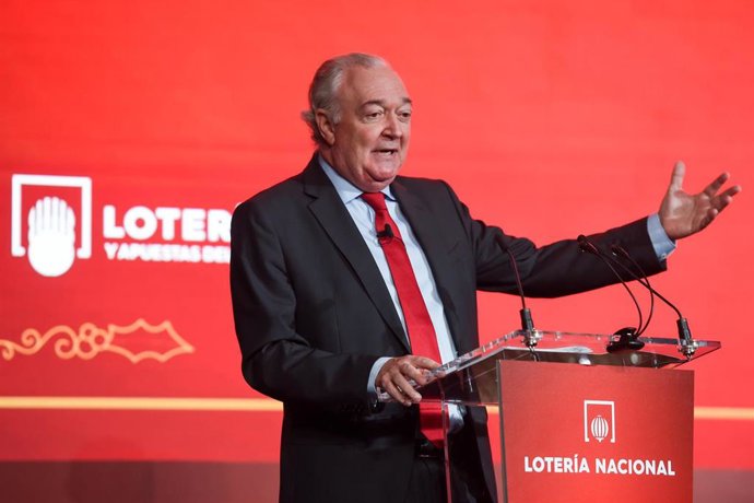 Archivo - El presidente de Loterías y Apuestas del Estado, Jesús Huerta Almendro, presenta la campaña publicitaria que difundirá el Sorteo Extraordinario de Navidad 2022, en la Real Casa de la Moneda, a 10 de noviembre de 2022, en Madrid (España). En el