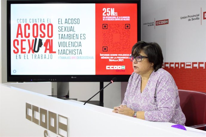 Archivo - La secretaria de Mujer e Igualdad de CCOO de Sevilla, Pepa Bermudo.