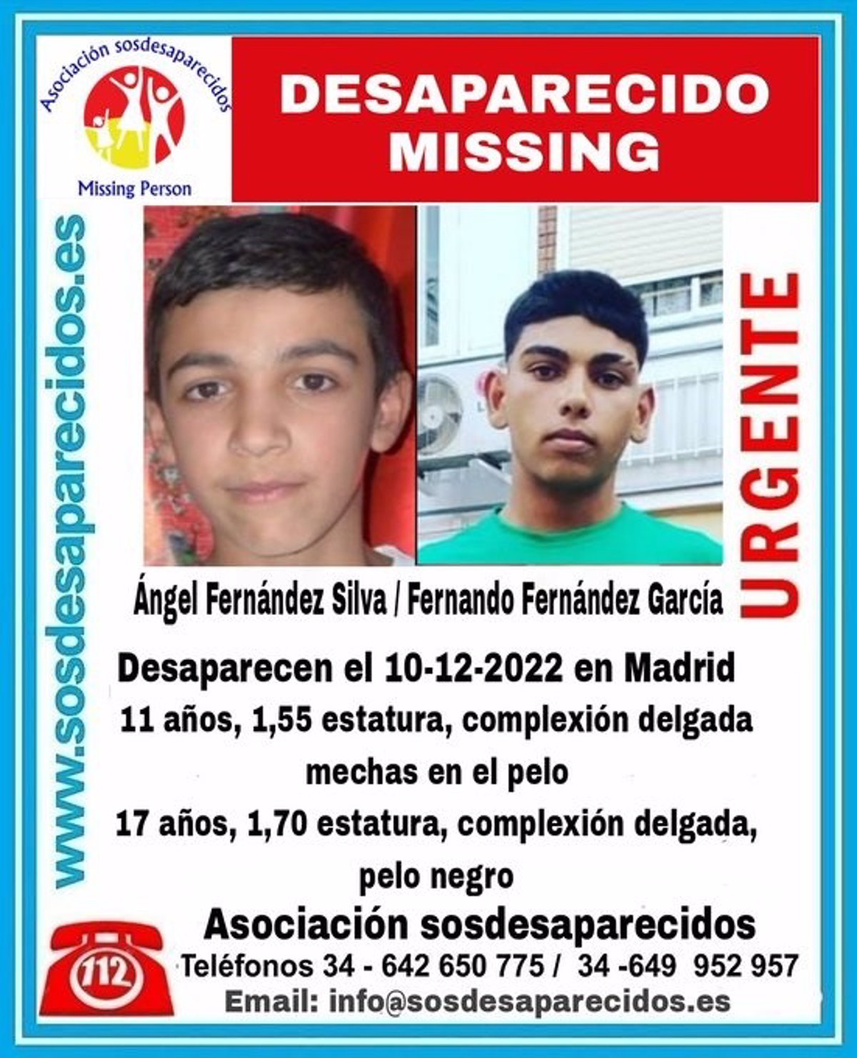 Sociedad Gitana hace un llamamiento a la comunidad para apoyar la familia de los dos menores desaparecidos en Madrid