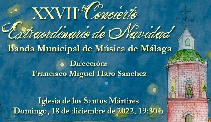Cartel del Concierto Extraordinario de Navidad de la Banda Municipal de Málaga