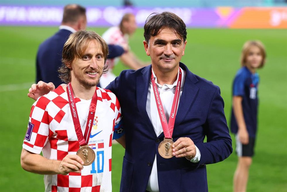 Luka Modric y Zlatko Dalic