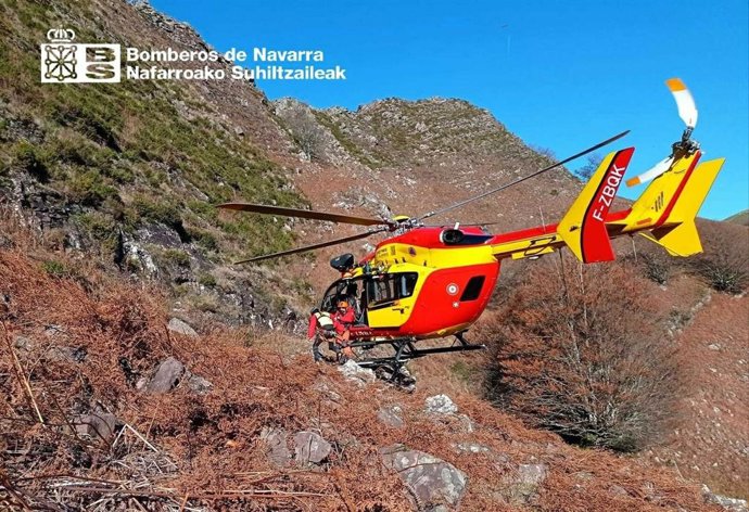 Rescate del montañero fallecido en Baztan.