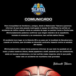 Comunicado accidente Baloncesto Talavera