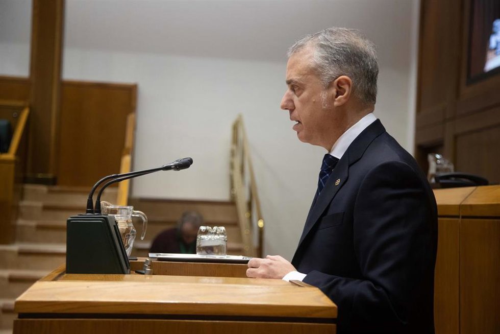 El lehendakari, Iñigo Urkullu, en el pleno de control