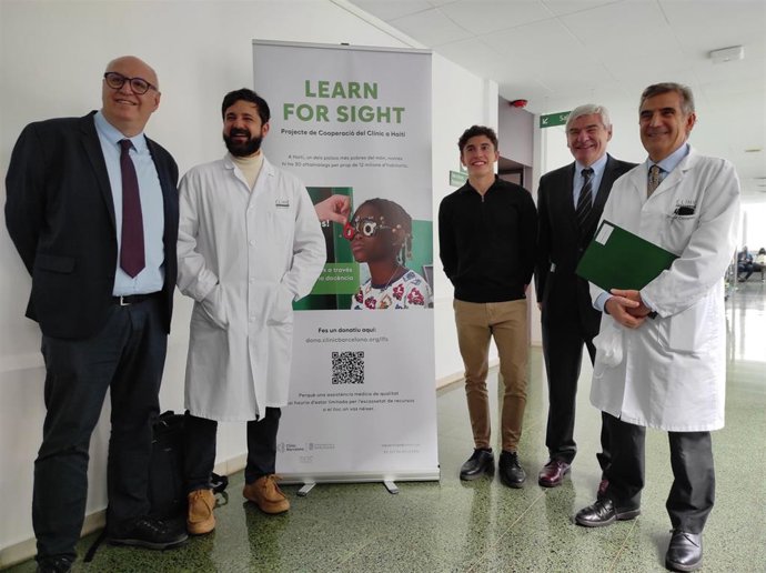 El piloto de MotoGP Marc Márquez en la presentación de 'Learn for Sight' en el Clínic Barcelona