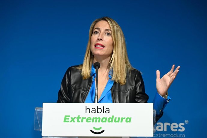 La presidenta del PP de Extremadura, María Guardiola.