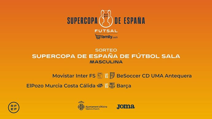 Movistar Inter-UMA y ElPozo Murcia-Bara, semifinales de la Supercopa de España Futsal en Alzira.